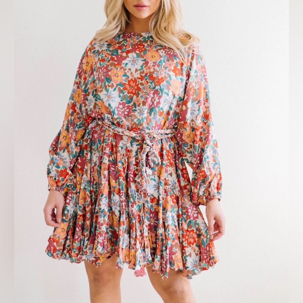 Heavenlynest Floral Long Sleeve Circle Dress Sz Small